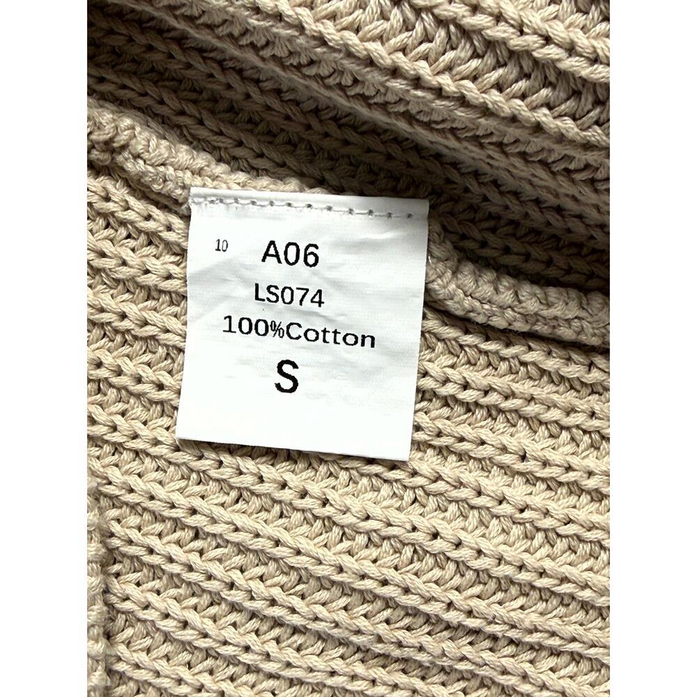 Lillusory women Tan Knit 100% cotton Sleeveless Sweater Size Medium - Picture 3 of 6